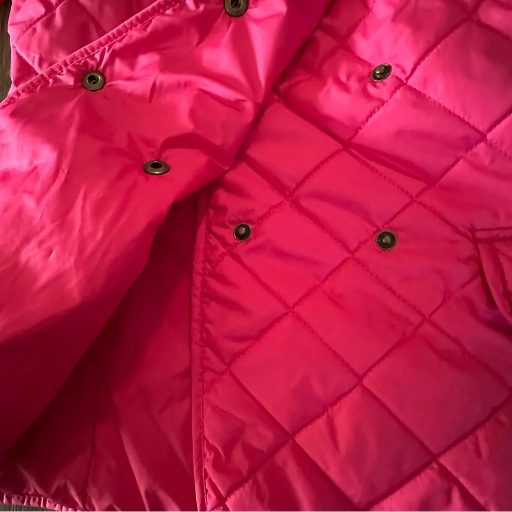 Ralph Lauren hot pink double breasted quilted puffer jacket girls XL 16